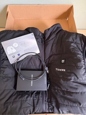 TIDEWE Heated Black Puffer Vest